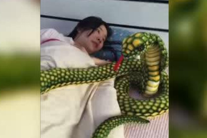 女人梦见蛇爬床上咬我